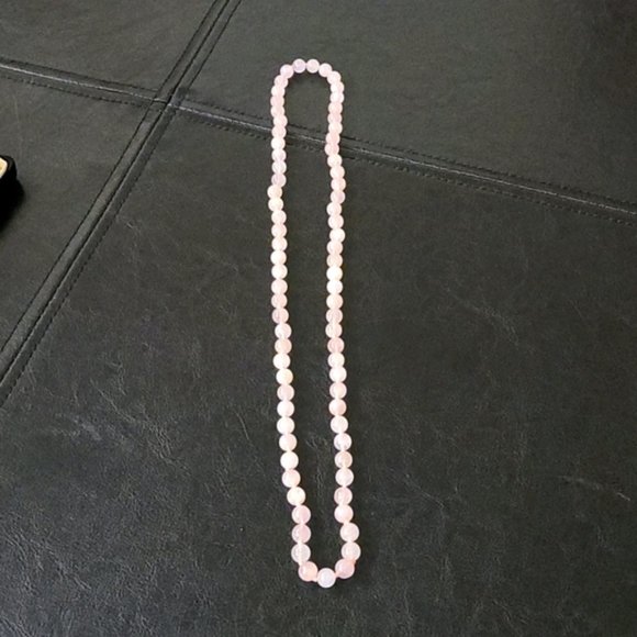 Rose Quartz Necklace and Earrings - Picture 3 of 6